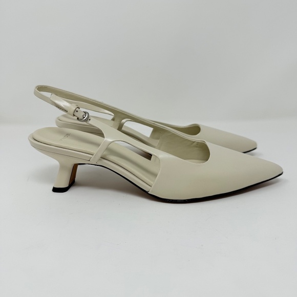 New Vince Bianca Leather Slingback Heel In Moonlight Sz 6 - Picture 3 of 13